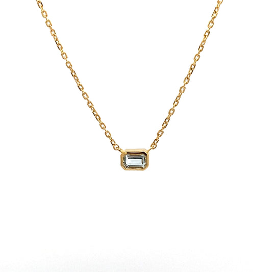 octagon necklace - aquamarine
