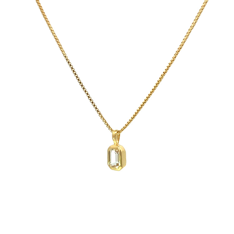 vertical octagon pendant necklace - white topaz