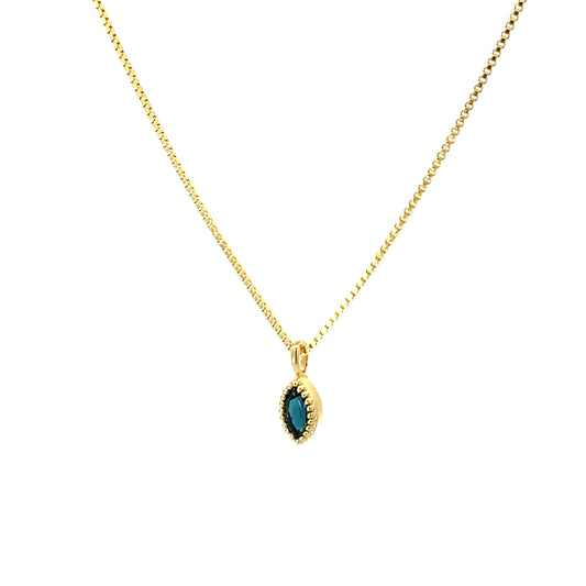 marquise milgrain pendant necklace - london blue topaz