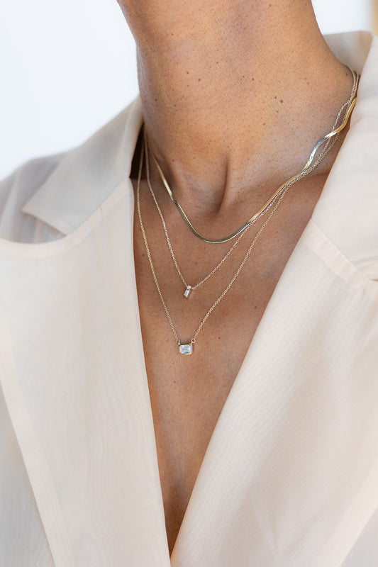 herringbone chain necklace - 1.6mm
