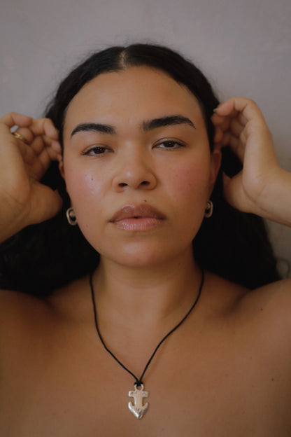 small cornu hoop earrings