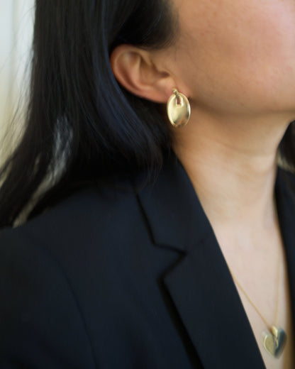 oval tag earrings