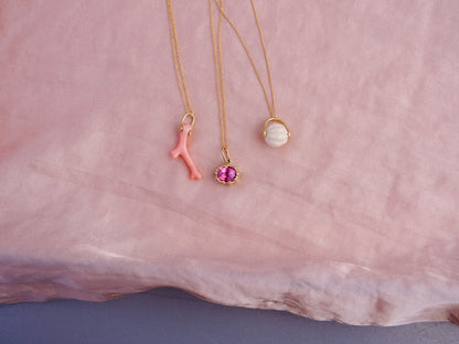 stripe necklace - pink tourmaline