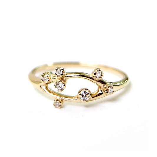 open branch diamond ring