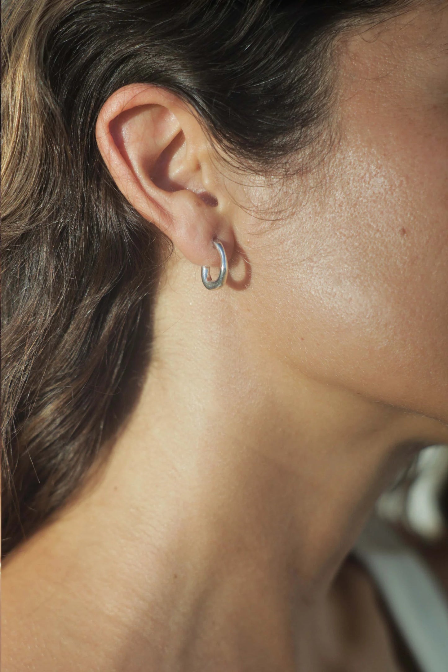 small fluid hoop earrings