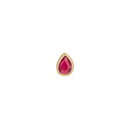 métier / bezel-set pear gemstone stud earrings
