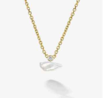 celeste lagniappe pearl + natural diamond necklace