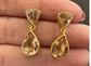 faceted morganite trillion + teardrop stud drop earrings