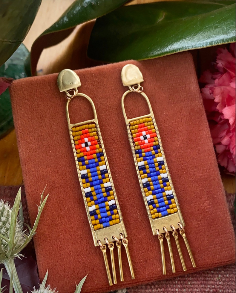 folk minerat post earrings