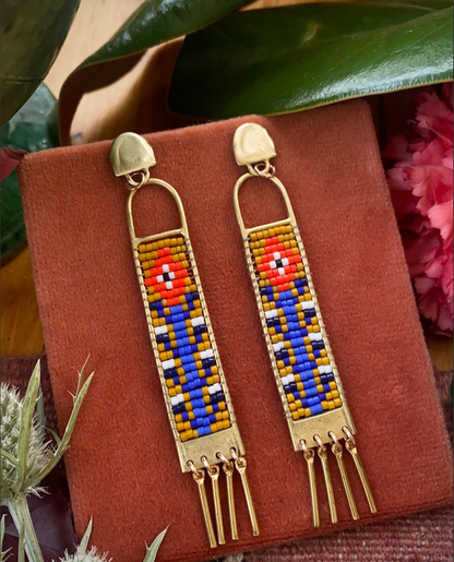 folk minerat post earrings