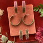 beaded large post hoop earrings