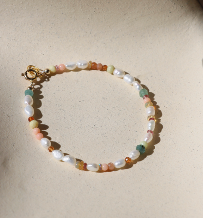 pearl and petal bracelet