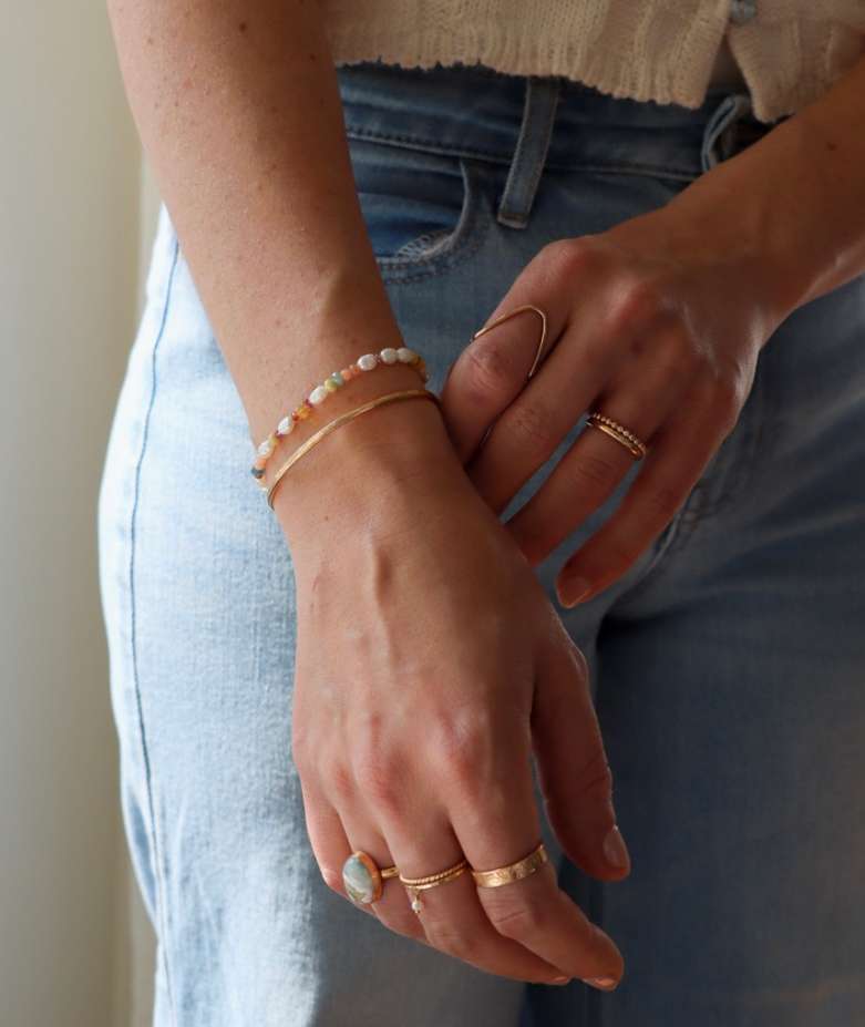 pearl and petal bracelet