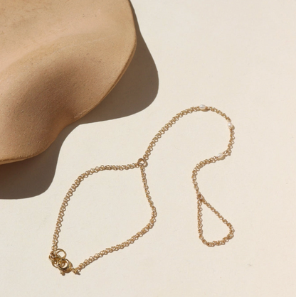 gemini pearl hand chain bracelet