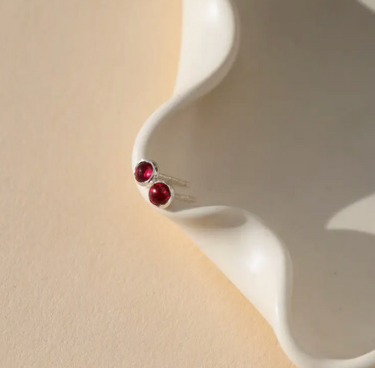 petite ruby stud earrings