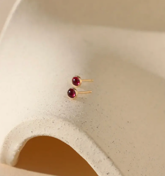 petite ruby stud earrings