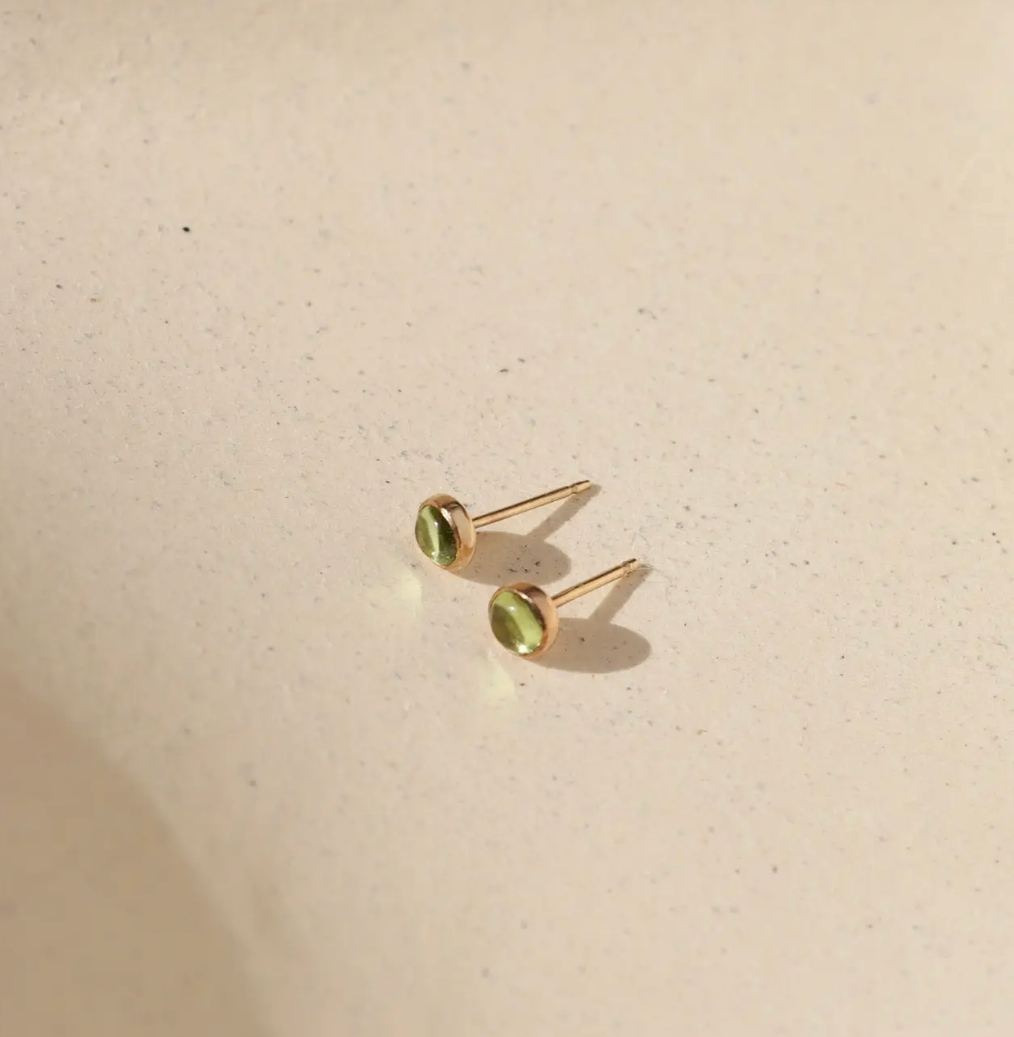 petite peridot stud earrings