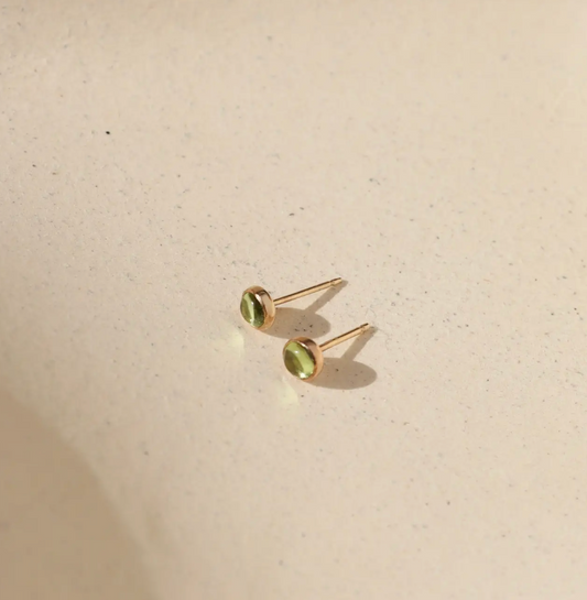petite peridot stud earrings