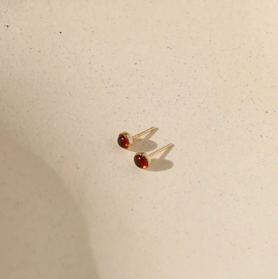 petite garnet stud earrings