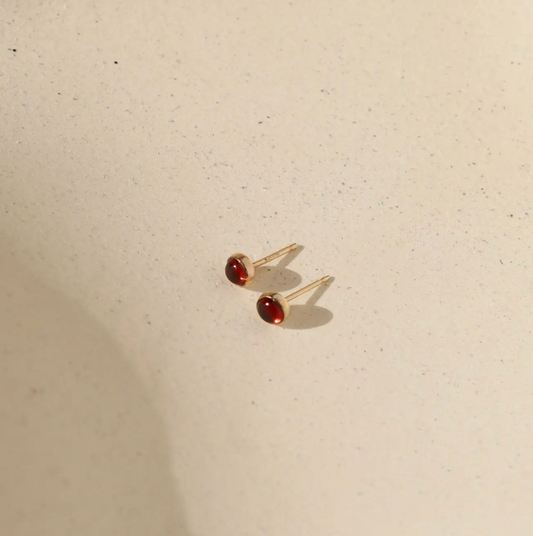 petite garnet stud earrings