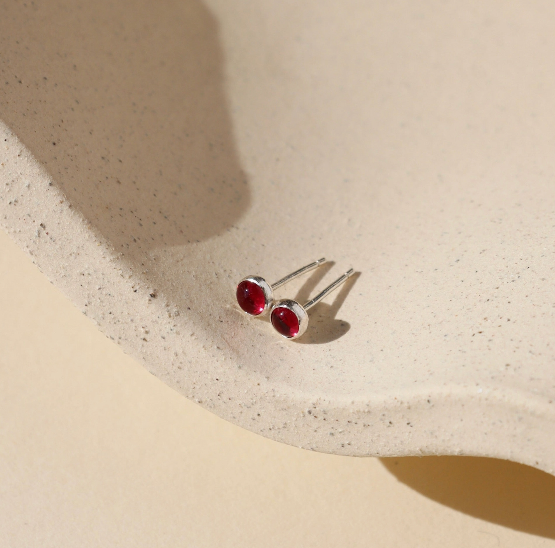 petite garnet stud earrings