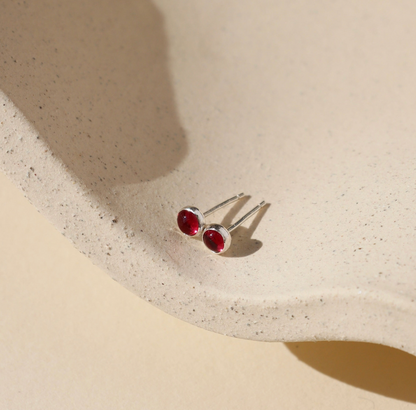 petite garnet stud earrings