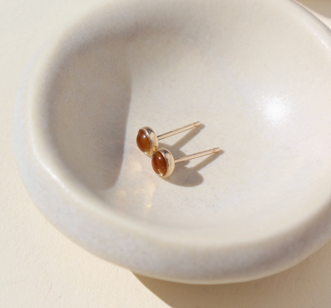 petite citrine stud earrings