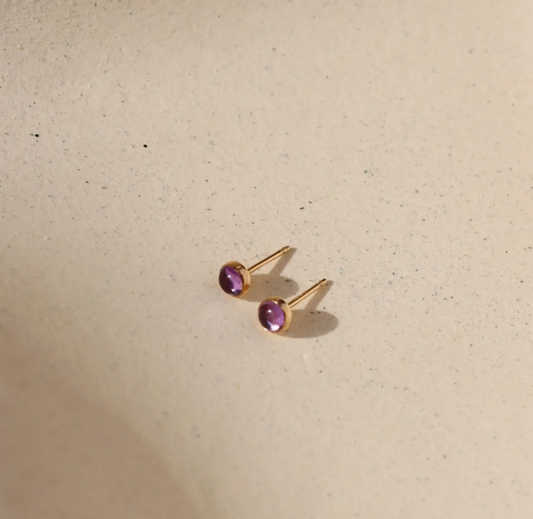 petite amethyst stud earrings