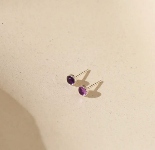 petite amethyst stud earrings