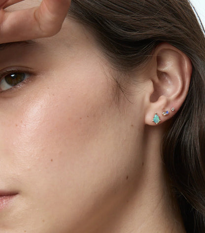 wwake / teardrop stud earrings - opal