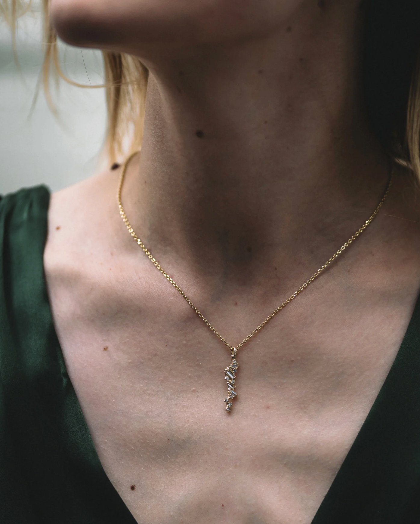 armach mixed scatter pendant necklace I - natural diamond