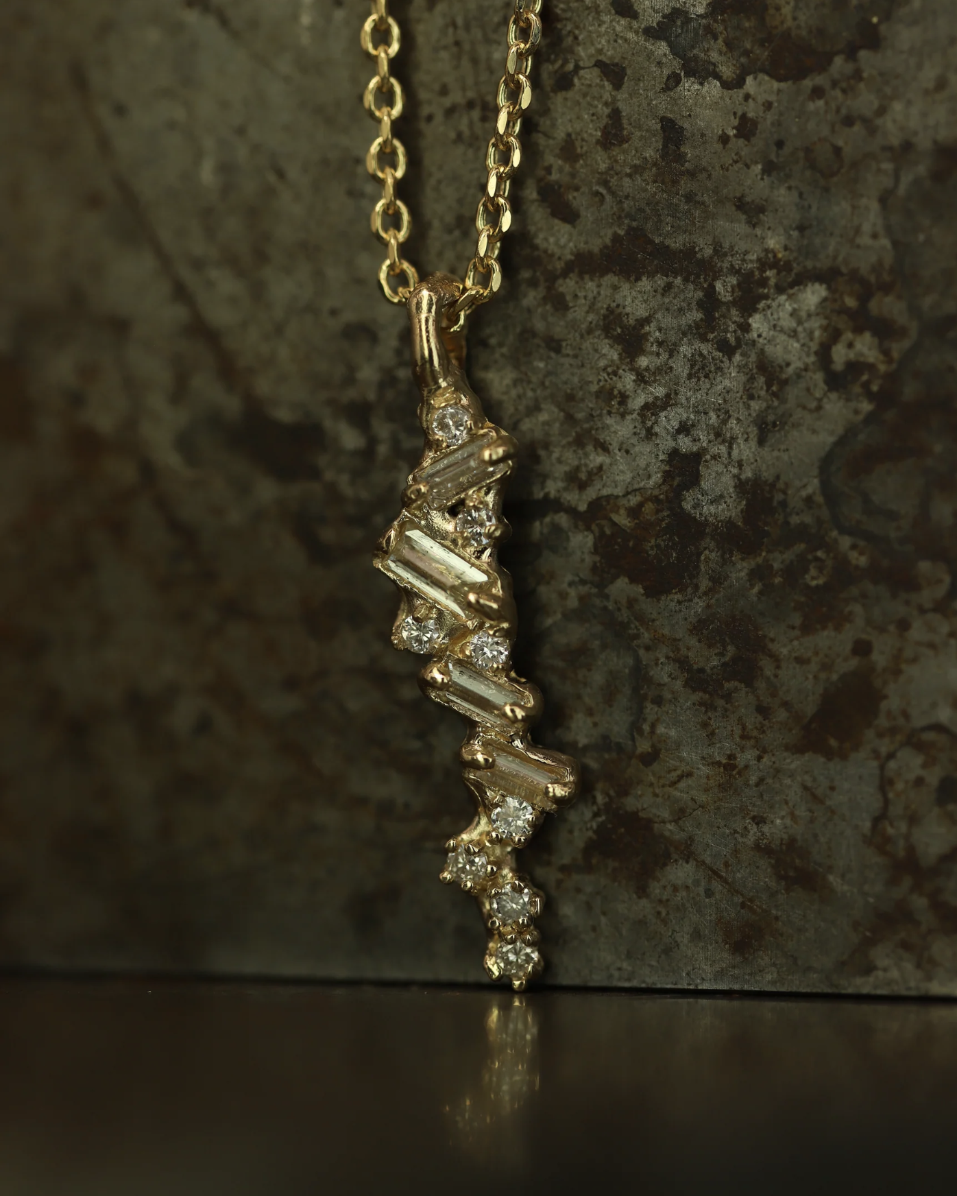 armach mixed scatter pendant necklace I - natural diamond