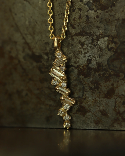 armach mixed scatter pendant necklace I - natural diamond