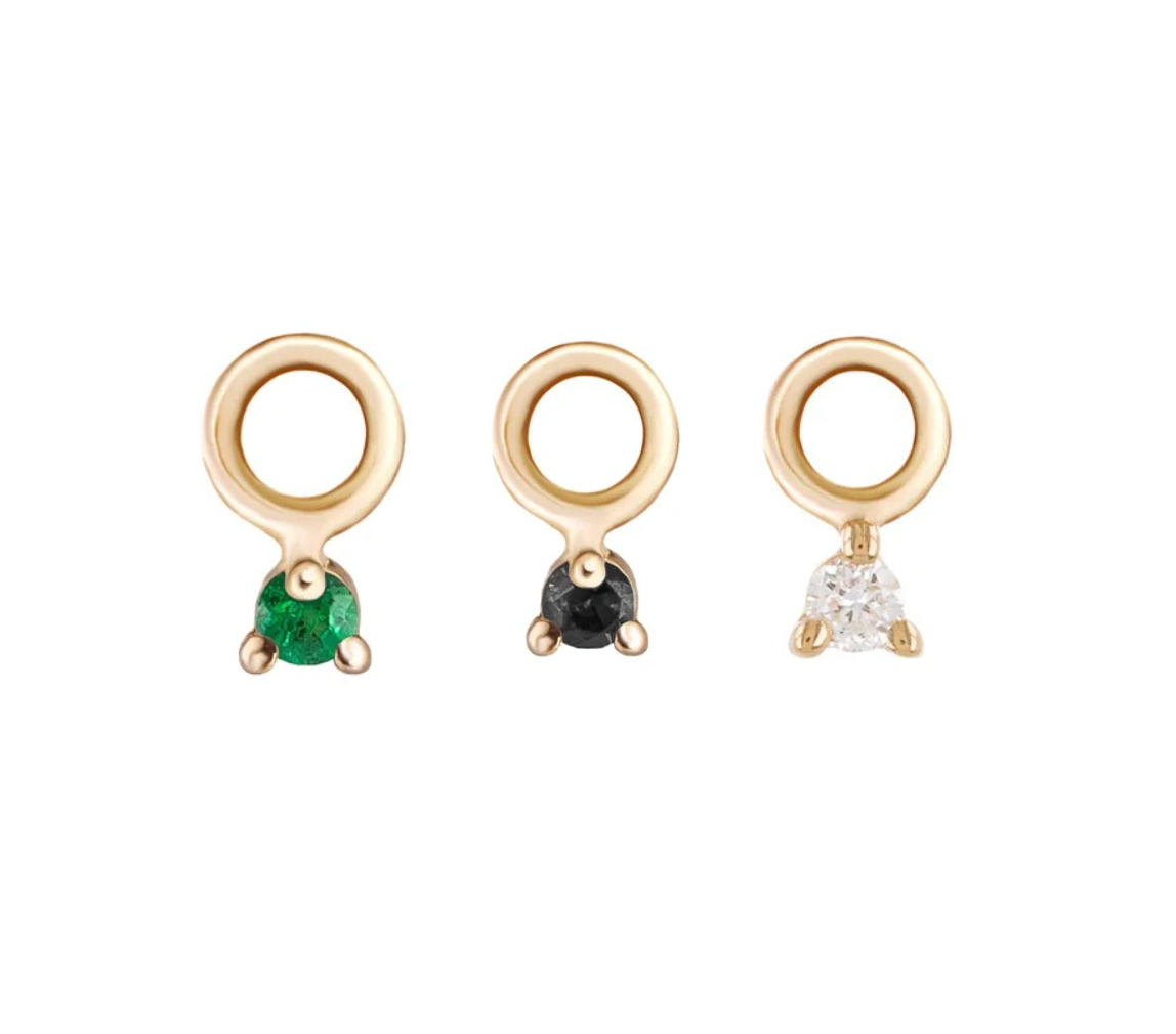 métier / petite gemstone plaque charm - single