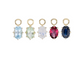 métier / oval claw-set gemstone plaque charm - single