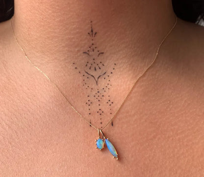 wwake / opal halo pendant charm