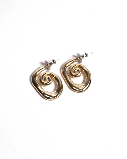 small cornu hoop earrings