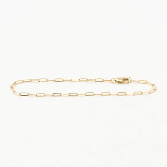 flat elongated link gold bracelet - 2.1mm