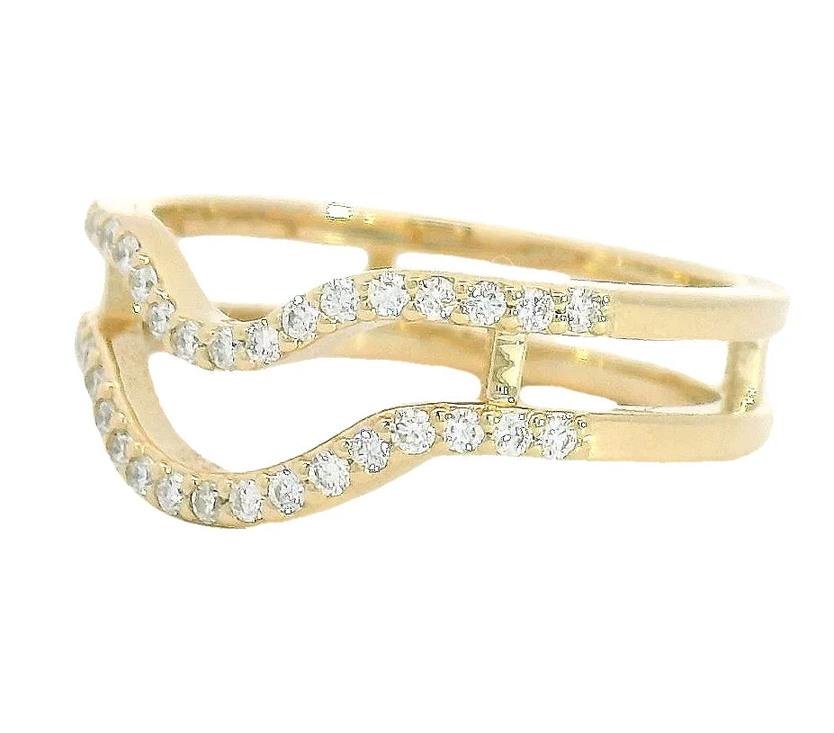 the double river of light ring - natural diamond