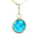 the reversible pendant - turquoise + black jade + natural diamond