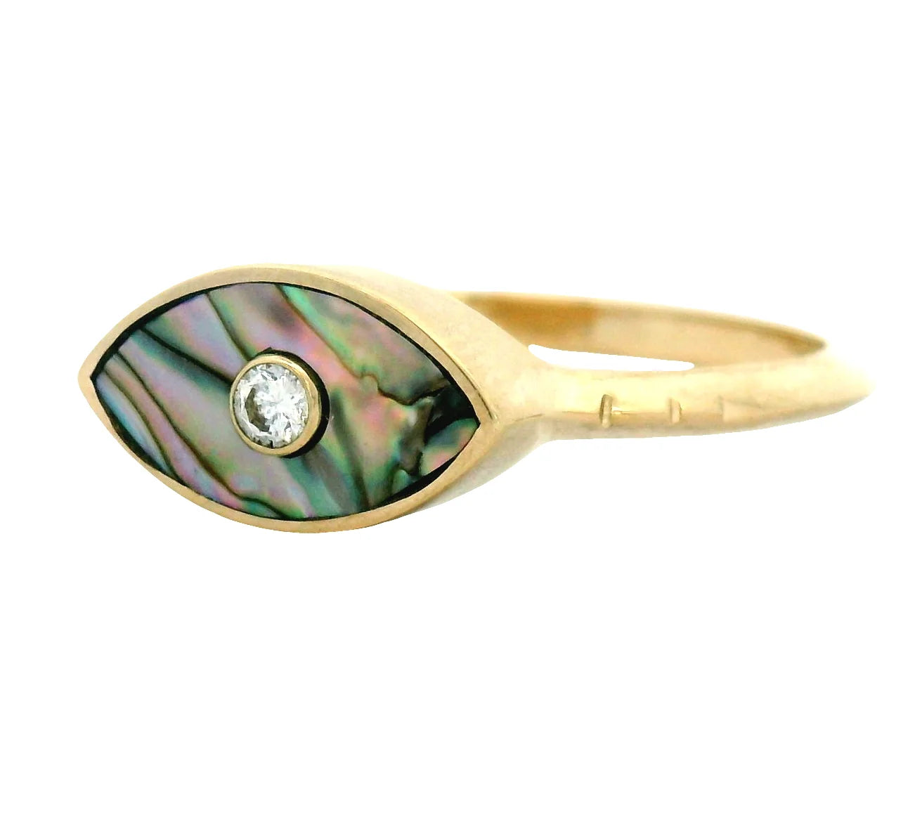 the anja ring - abalone + natural diamond