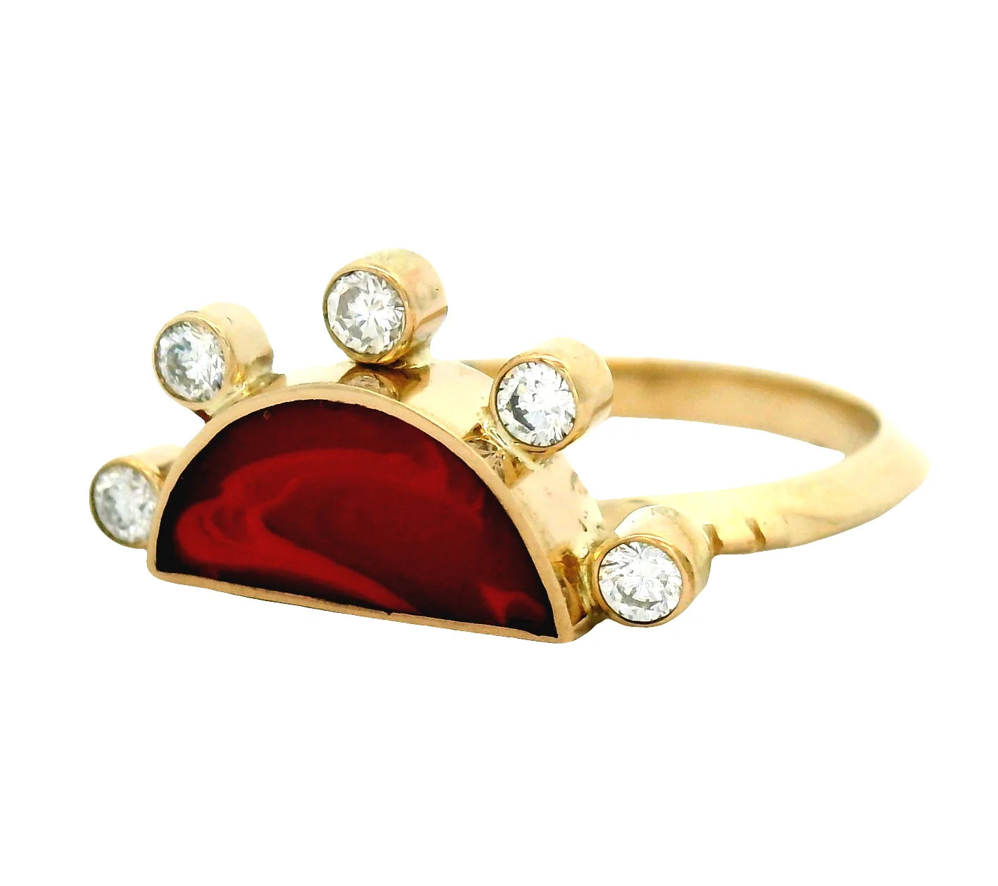 the freya ring - rosarita + natural diamond