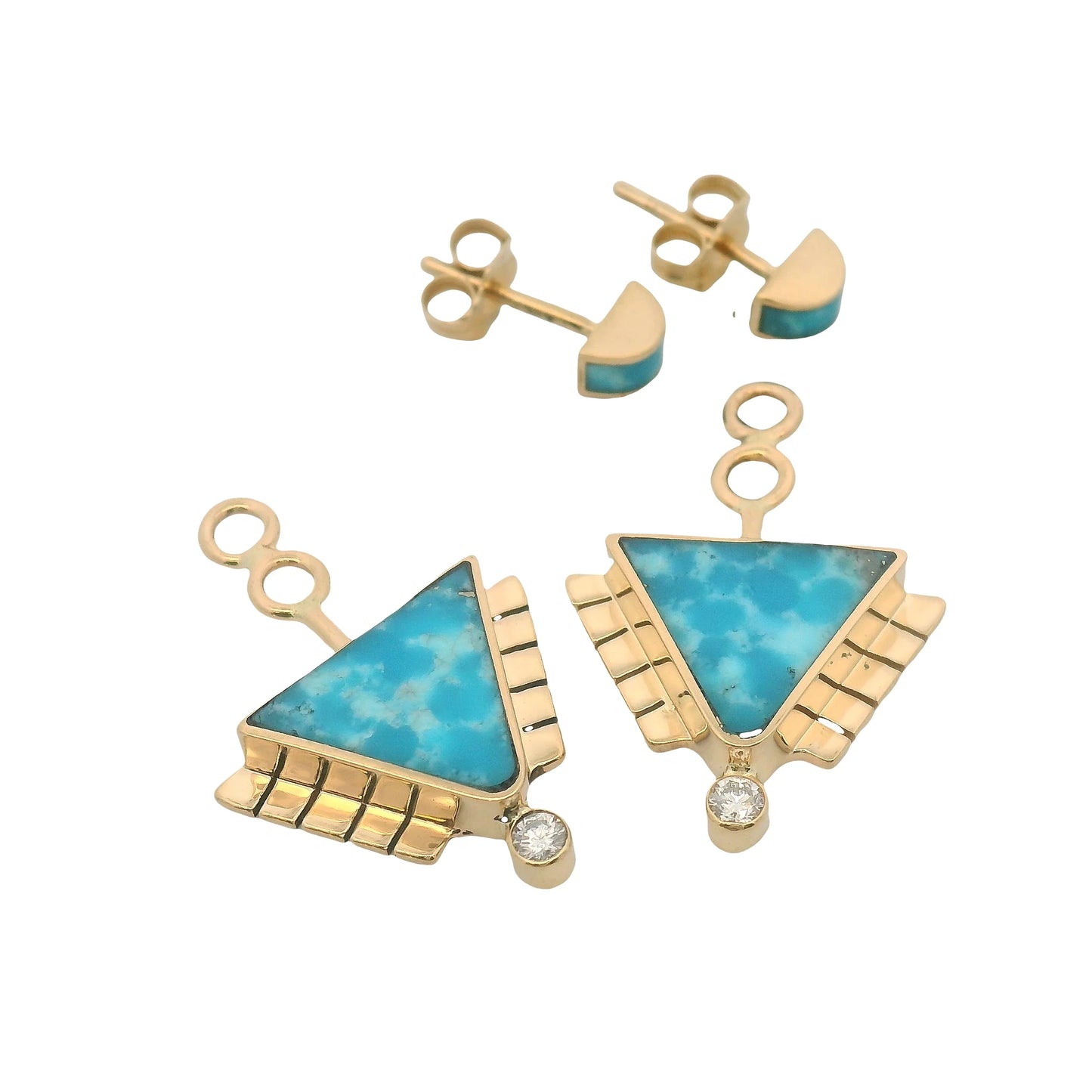 the apex ear jacket earrings - water web turquoise