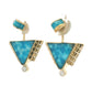 the apex ear jacket earrings - water web turquoise