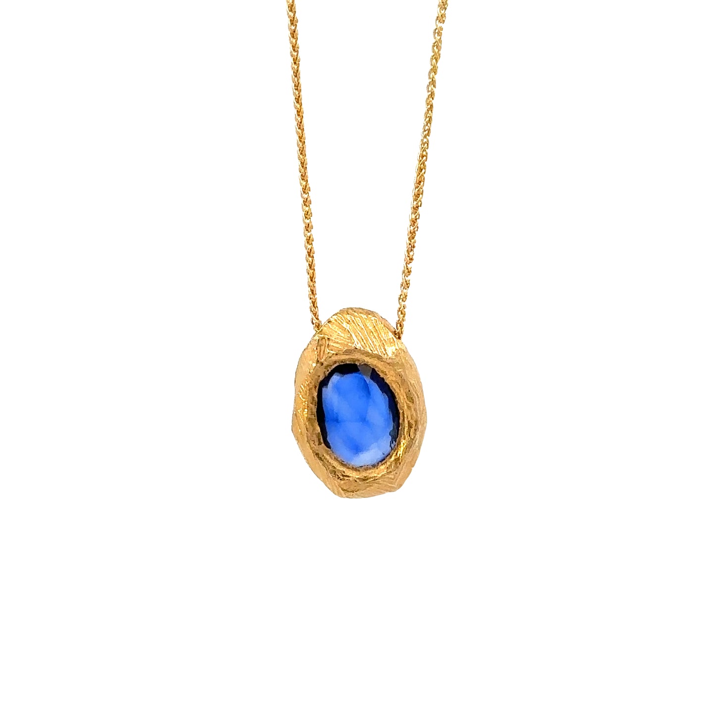 freeform slider necklace - blue sapphire