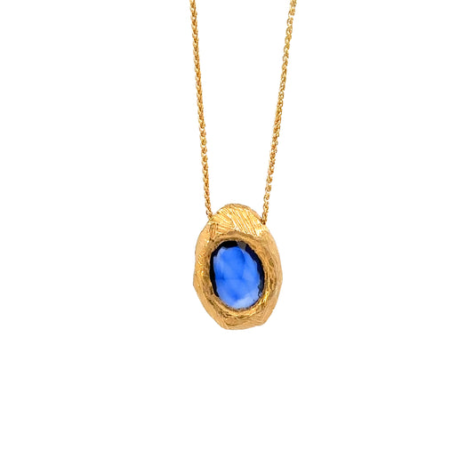 freeform slider necklace - blue sapphire