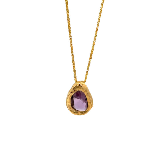 freeform slider necklace - purple sapphire