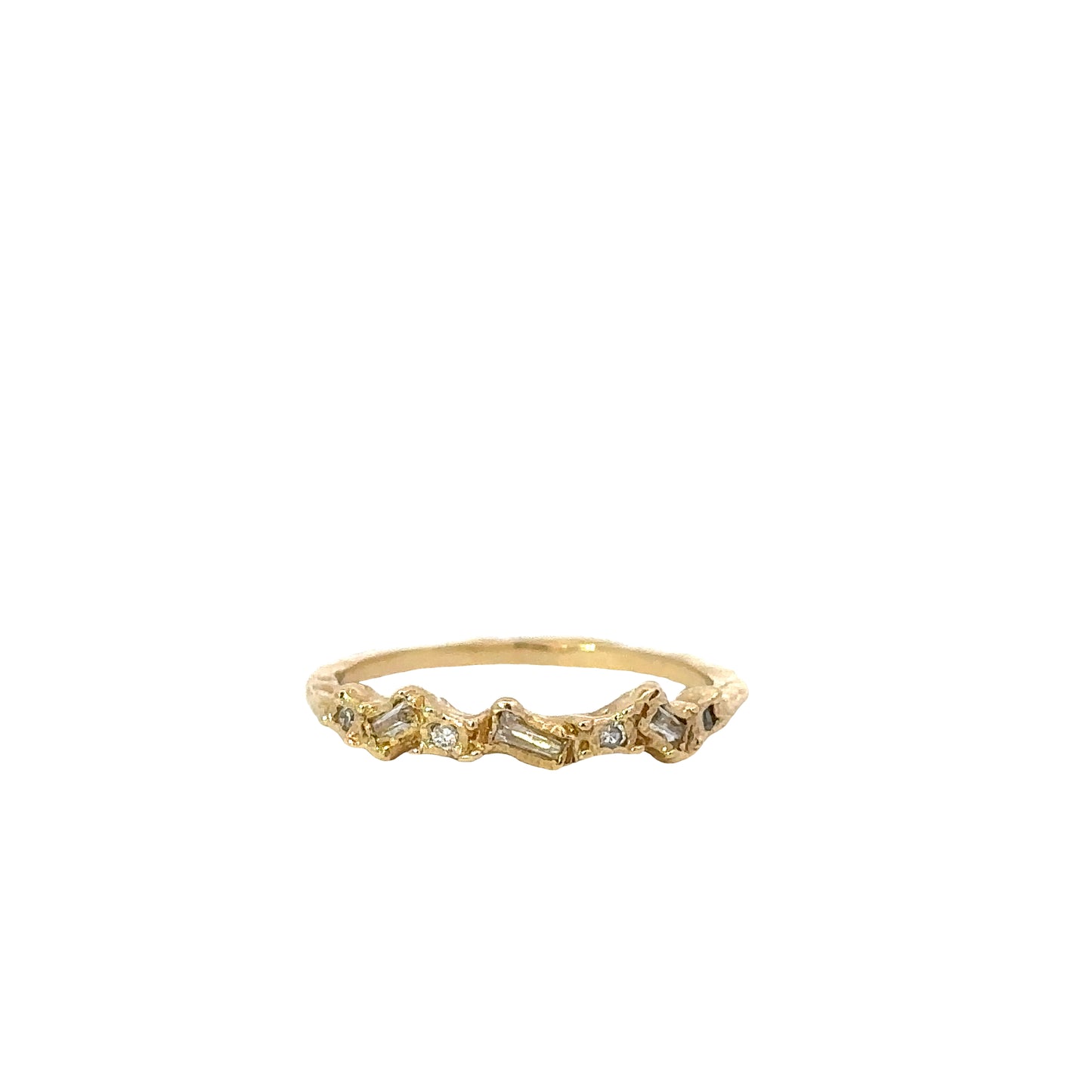mixed shape half eternity scatter ring - natural white diamond