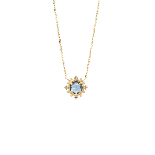 blue sapphire burst necklace