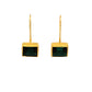 faceted rectangle green tourmaline drop earrings